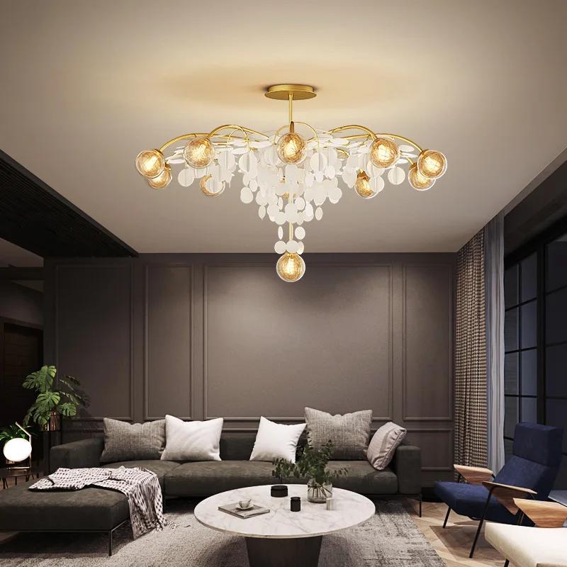 

Новые люстры для гостиной 2024 Романтичный стеклянный потолочный подвесной светильник для спальни, кухни, столовой, декоративный светильник