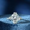 Tancise Jewelry Zircon Ring 11*11 White G Ice Flower Cut Diamond Wedding Ring Women Set Silver Ring.