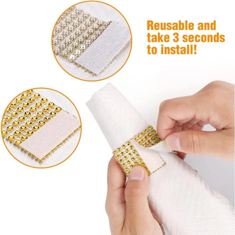 10pcs Napkin Rings, gold/silver Bling Napkin Holder Bulk Rings Buckles for Wedding Dinner Party Table Decor Holiday Parties