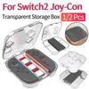 1/2 Stück Für Nintendo Switch2 Joy-Con Transparente Aufbewahrungsbox mit 3 Spielkartensteckplätzen Klare PC-Schutzhülle Spielzubehör