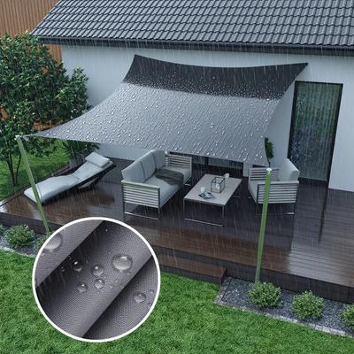 Grey Sun Shade Sail Waterproof Outdoor Garden Sails Canopy Patio Party Sunscreen Awning 98% UV Block Shade Cloth with Free Rope