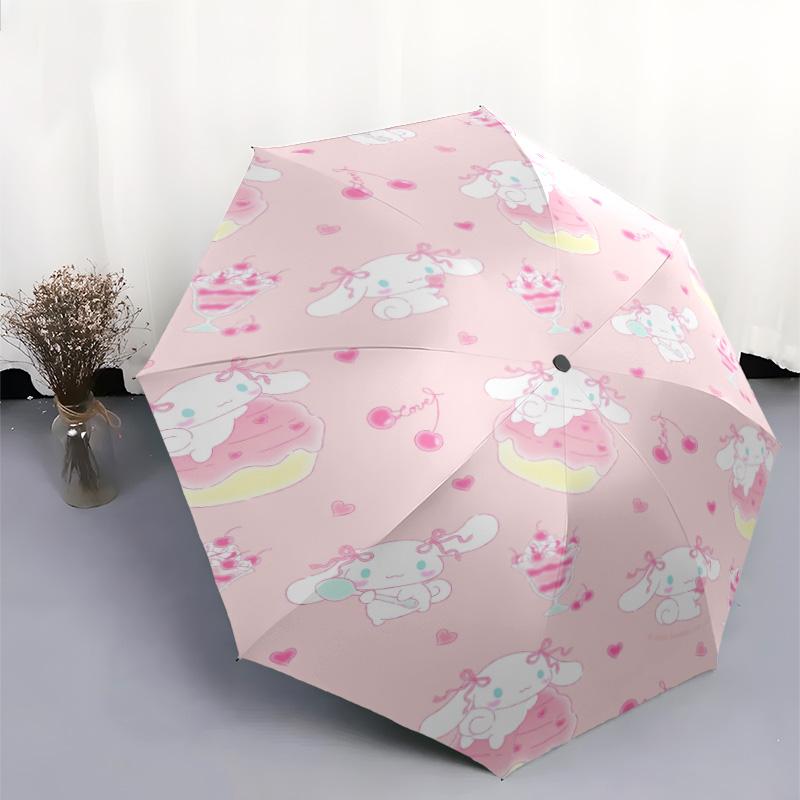 1pc Sanrio Umbrella Portable Folding Umbrella Iron Frame Hole Bone Structure Outdoor Home Umbrella