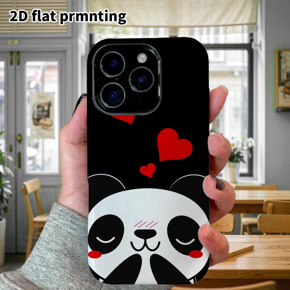 Phone Case: 2D Flat, Suitable for iPhone 18 17 16 15 14 13 12Pro Protective Case, Cartoon Panda, Perfect Christmas and Halloween Holiday Gift