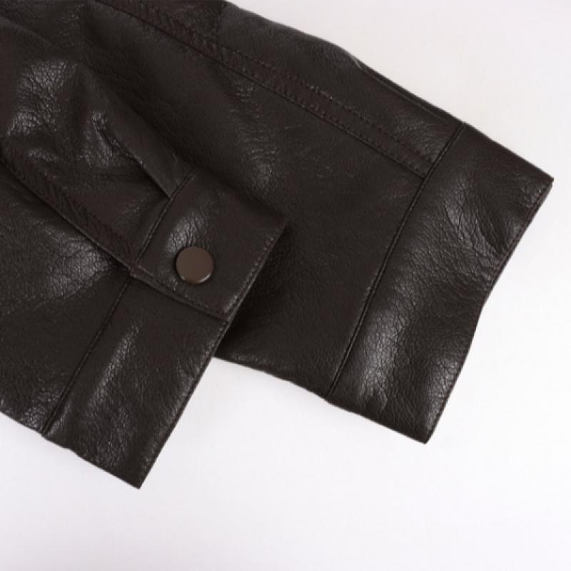 Shop Women S Soft Rider Balloon lS Leather High Neck Jacket Black Siu Wjp2601