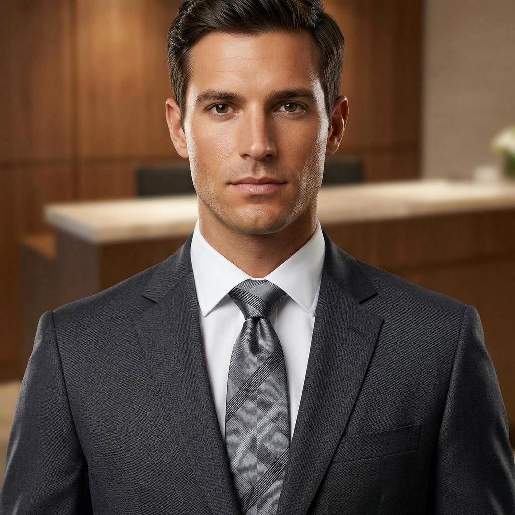 S1 SHLAX&WING Check Gray Men's Silk Tie, Standard Size 147cm
