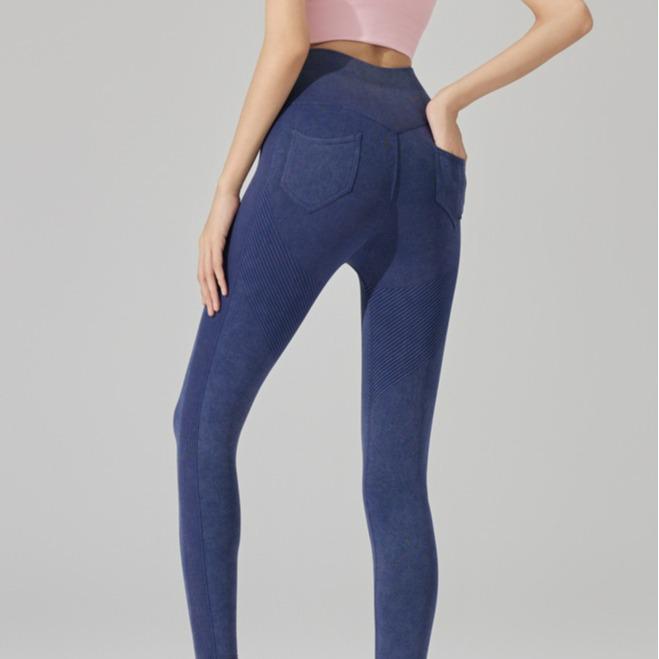 

Micro-Pressure High-Elastic Butt-Lifting Denim Yoga Pants L/XL