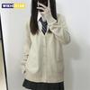 Herbst Winter Niedliche Schulmädchen Japanische V-Ausschnitt Strickjacke Teenager Streetwear 2024 Mode Preppy Pullover Cardigans Damen