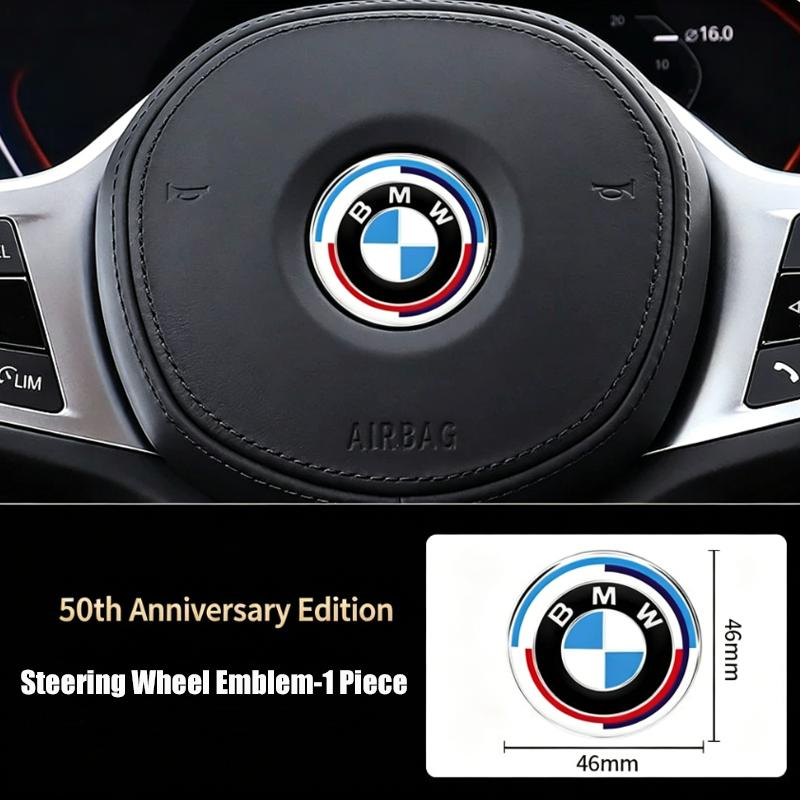 1Pcs 46mm Car Steering Wheel Decoration Badge Sticker Logo Accessories For BMW E46 E90 E60 F30 F10 E39 E36 E87 F20 E90 E70 G30