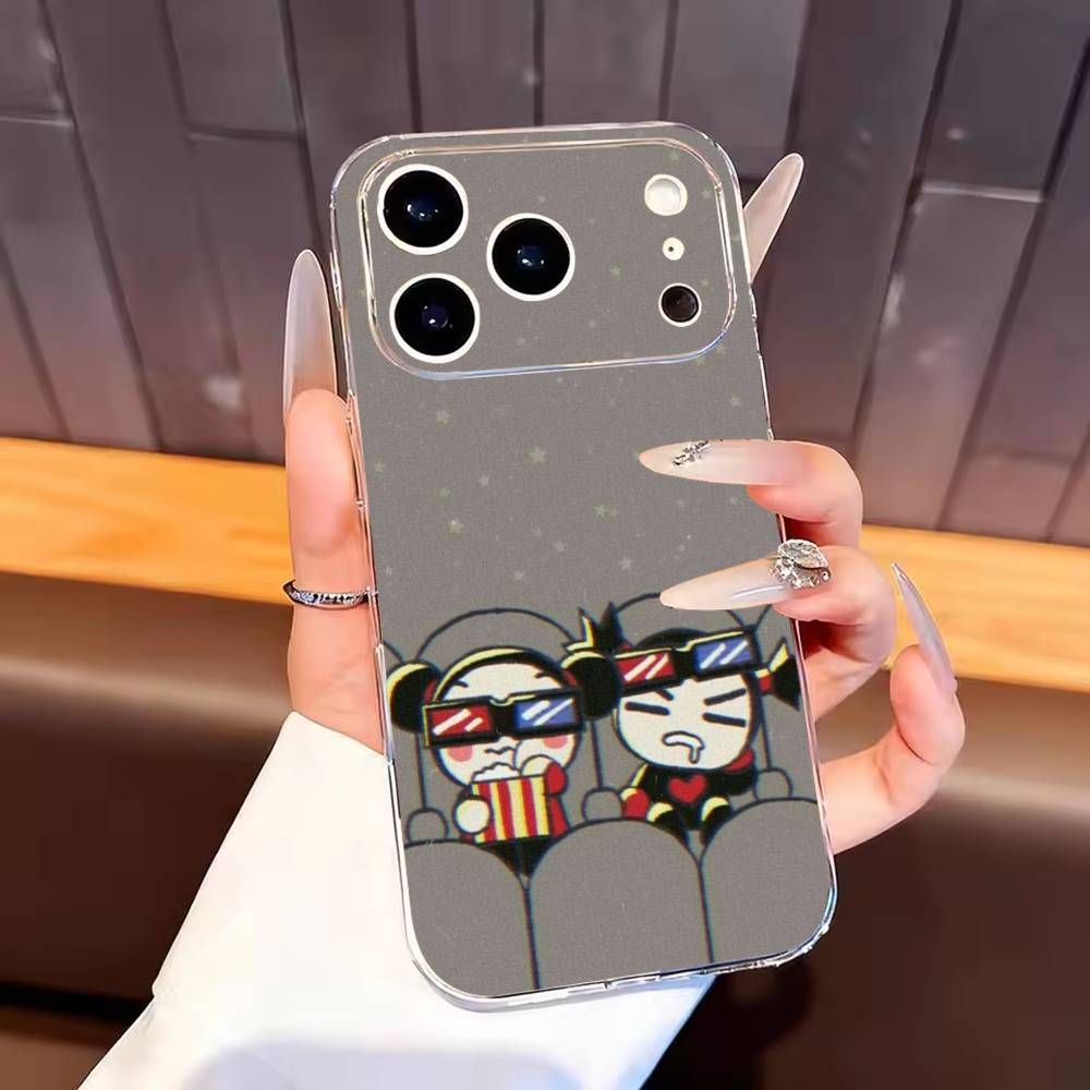 Pucca Cute Love Phone Case For iPhone17,16,15,14,13,12,11 Plus,Pro Max Soft Transparent Cover