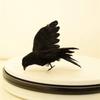 1Pack Halloween Crow Decorations, Realistic Handmade Black Feather Crows Prop Ravens for Outdoors Indoors Halloween Decor