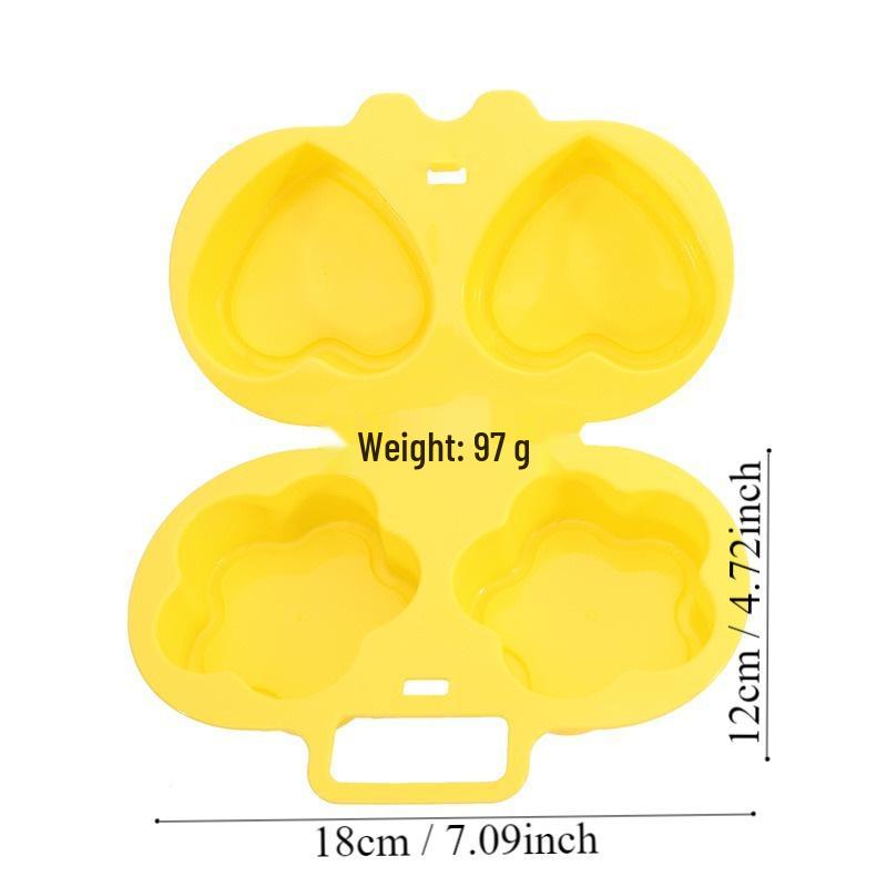 Microwave Egg Cooker & Mold Set: Flower & Heart Designs for Breakfast