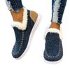 New winter women's cotton shoes large size plush thickened burr warm flat cotton shoes