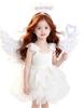 Princess Dress Costume Accessories Fancy Dress Kids Girls Cosplay Birthday Angel Devil White 120 One-Piece