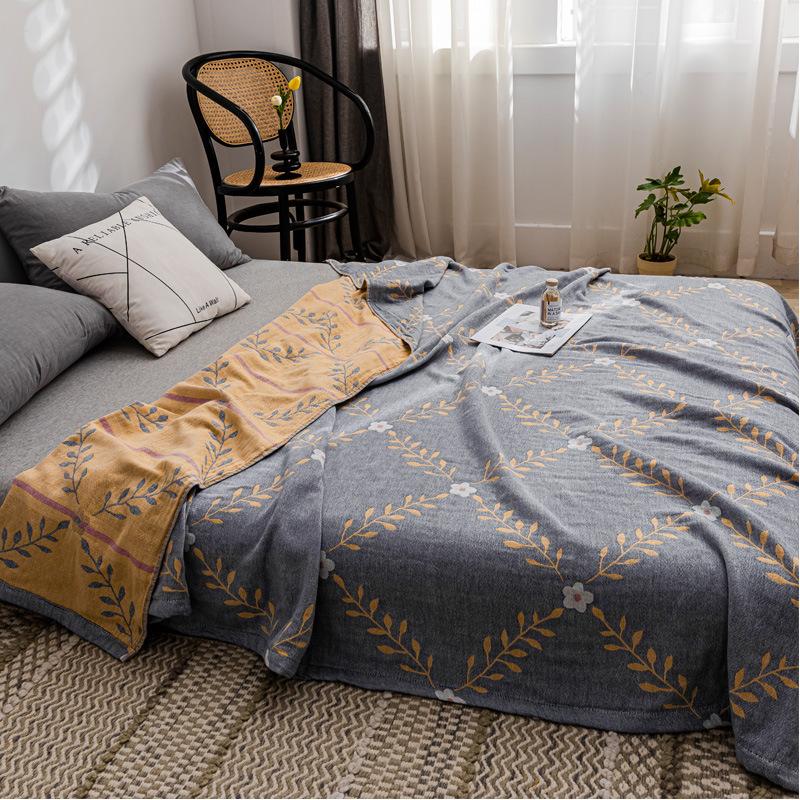 The New Cotton Four-layer Gauze Towel Quilt Is Covered with A Nap Air Conditioning Blanket and A Summer Cool Quilt and A Casual Blanket All Cotton