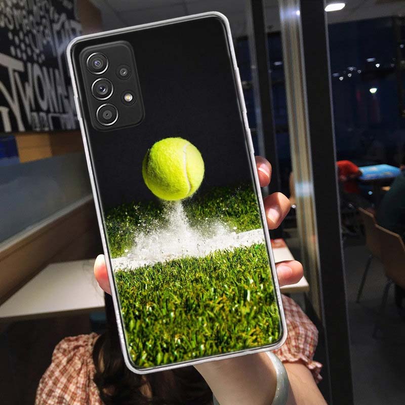 

Tennis Racket Tennis Ball Phone Case for Samsung A54 A57 A37 A17 A14 A15 A12 A24 A34 A55 A35 A25 A52S A07 A05S A04S A22 A32 A72 Samsung Note 20