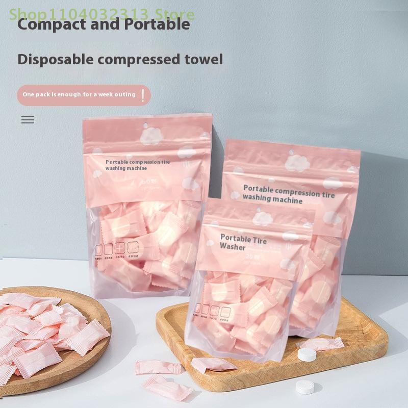 20/50PC Mini Magic Compressed Towels Disposable Capsules Face Care Tablets Outdoor Travel Cloth Wipes Paper Tissue Easy Clea