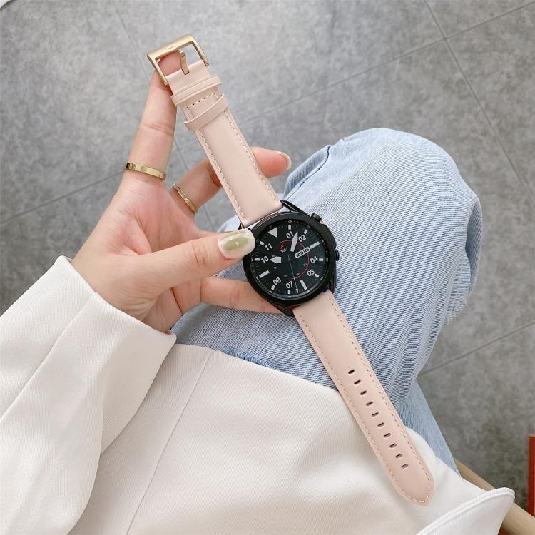 Black Vegan Leather Watch Band With Silver Buckle For Samsung Galaxy Watch3 41mm, Adjustable Replacement Wrist Strap