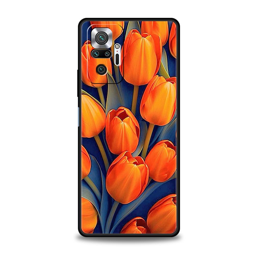 Tulip Phone Case Cover for Redmi 14C 10C Note 14 13 12 10 11 Pro Plus 7 8T K40 K50 Gaming Pro Plus 5G Soft Shell Fundas Capa Bag