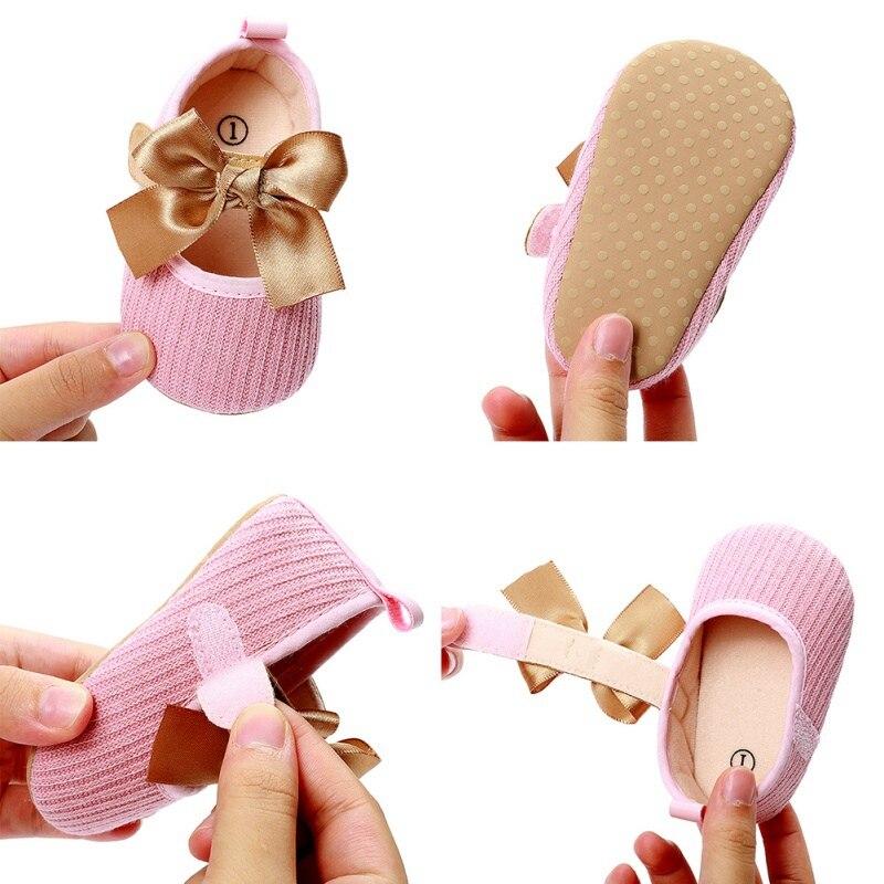 Fashion Baby Girl Bow First Walker Soft Soles Lovely Toddler Anti-Slip Princess Shoes