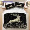 Deer Pattern Bedding Quilt Set Quilt Cover Pillowcase Home Decoration Birthday Gift (1 * Duvet Cover + 2 * Pillowcase, Without Core)