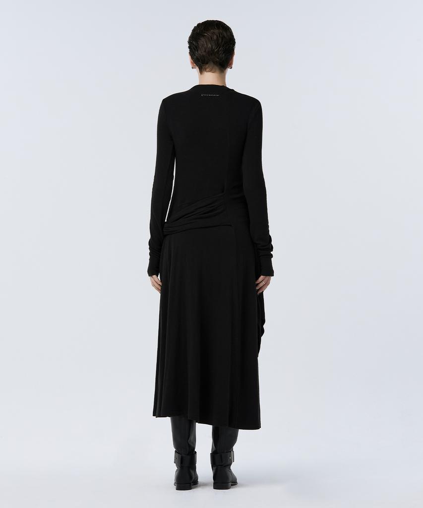 Teulimingbeodeu Draped Jersey One-Piece [ Black ]