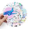 50Pcs Cartoon Sticker Waterproof Reusable DIY Self-Adhesive Aircraft Pattern Phone Case Luggage Sticker Kids Gift