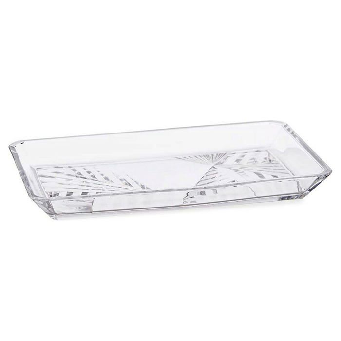 Plateau en verre rectangulaire - Pasabahce - 27,5 cm - Transparent - Idéal pour pâtisseries - Élégant - Pieds - Oblongue