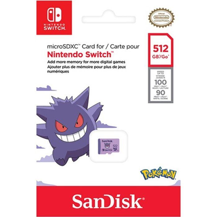 Carte micro sdxc 512gb pokemon ectoplasm-accessoire-switch