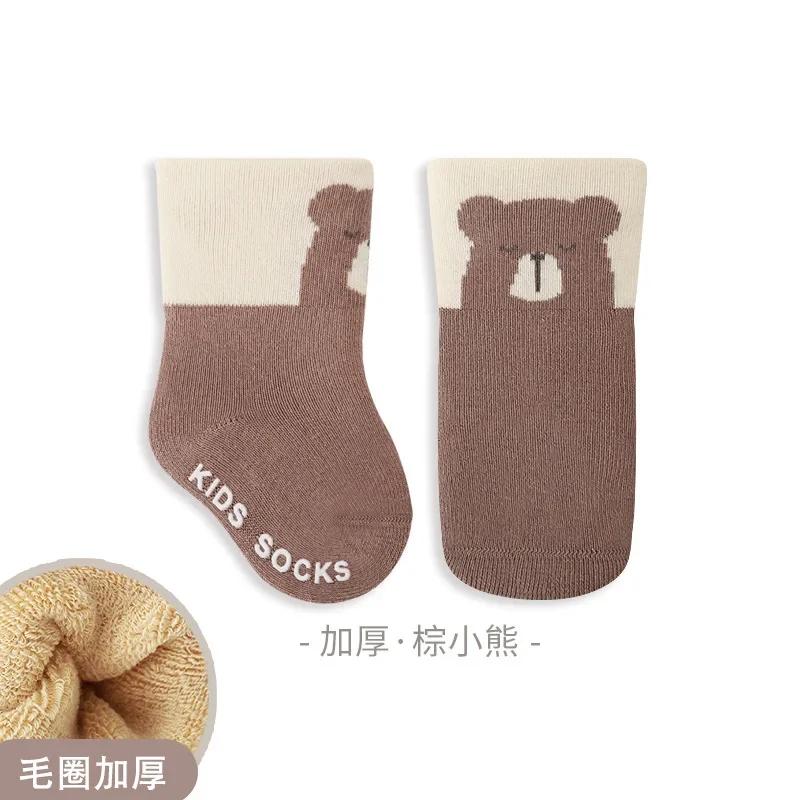 Winter Terry Toddler Anti-slip Baby High Long Socks for Newborn Girls Warm Sleeping Floor Stockings New Year Costume Clothes