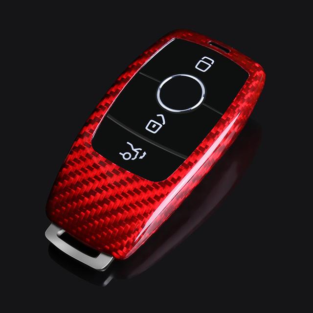 Real Carbon Fiber Car Key Case Cover Remote Car Key Fobs for Benz AMG E200 E300