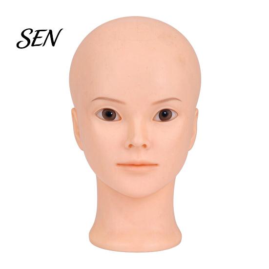 Cosmetology Practice Head Bald Mannequin Head, Male/Female Hair Model, Professional Large Circumference Model for Wig Making, Hat Glasses Display,