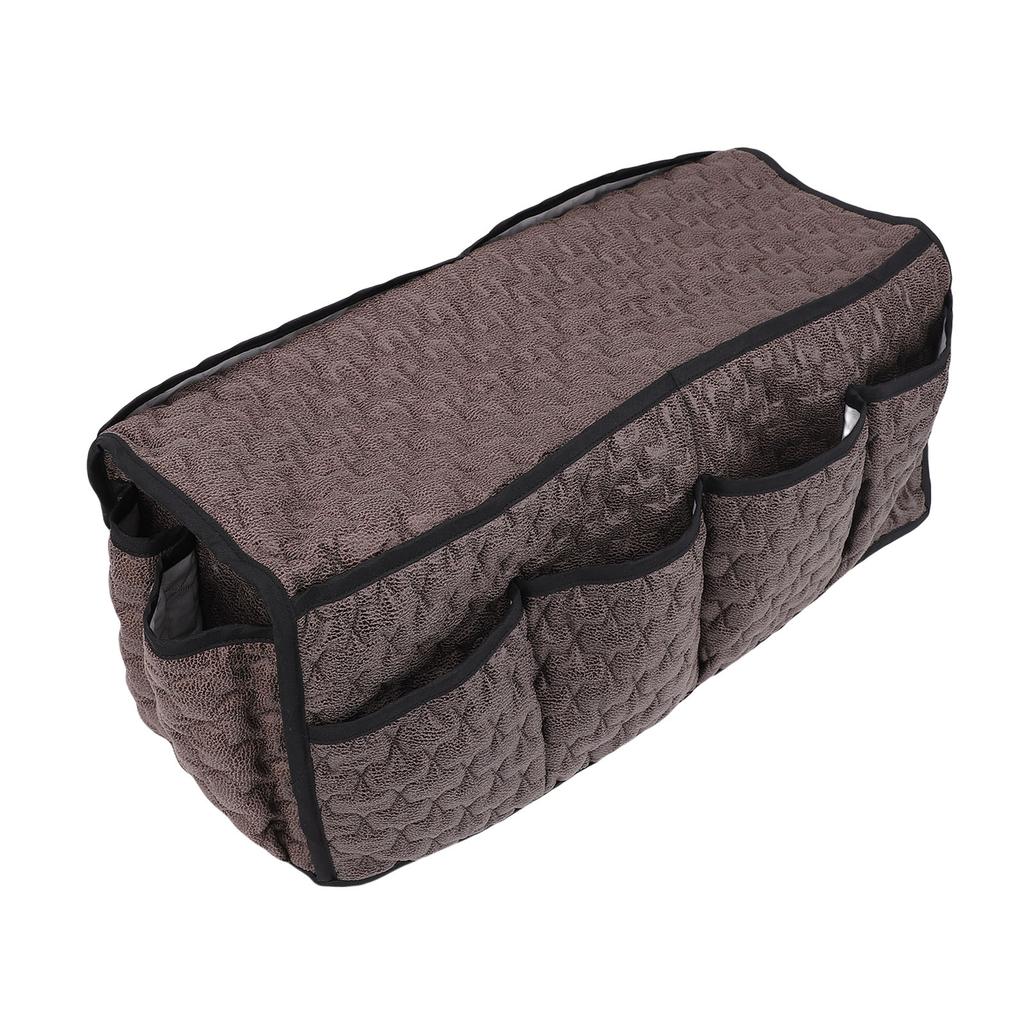 Sofa Armrest Bag Coffee Color Imitation Leather Multifunctional Couch Armrest Storage Bag for Remote Control Phone