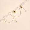 Modern Eight Point Star Necklace Short Length Neckchain For Women Edgy Street Style Jewelry With Faux Pearls Accent