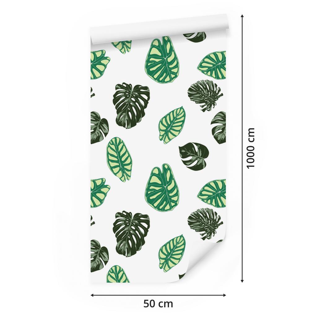 Monstera Leaves Wallpaper for Living Room and Bedroom 50x1000