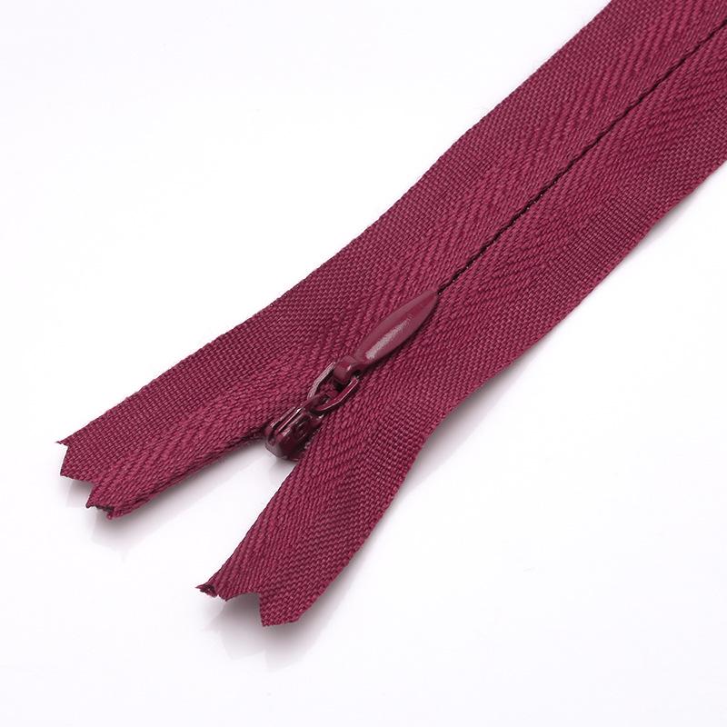 Colored Nylon Invisible Zipper for Home Textiles & Clothing Accessories - #3 Closed-End Design