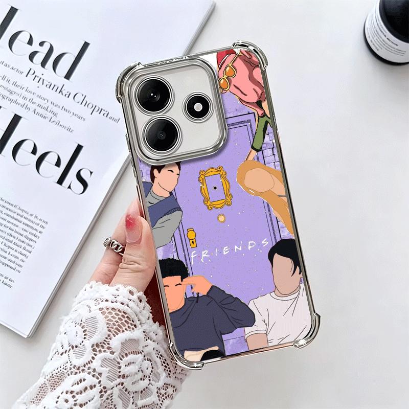 Friends Tv Show Theme Plating Phone Case For Xiaomi Redmi Note 14 15 Pro Plus 13 12 11 11S 11T 10 9S 9 5G Anti-Fall Airabag Cove