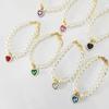 Cute Heart Gemstone Pearl Pet Collar, Adjustable Cat Dog Necklace, Elegant Decorative Pet Jewelry for Small Pets