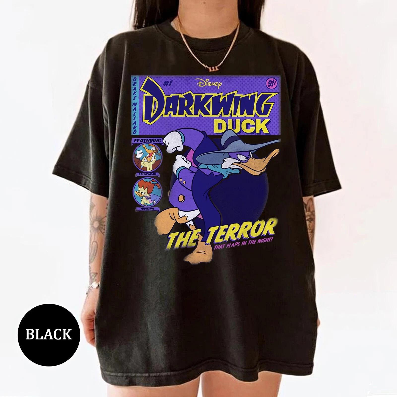 Darkwing Duck Funny The Terror Vintage Unisex Adult 100% Cotton T-shirt Mens Tees Top Kid Tee 4XL