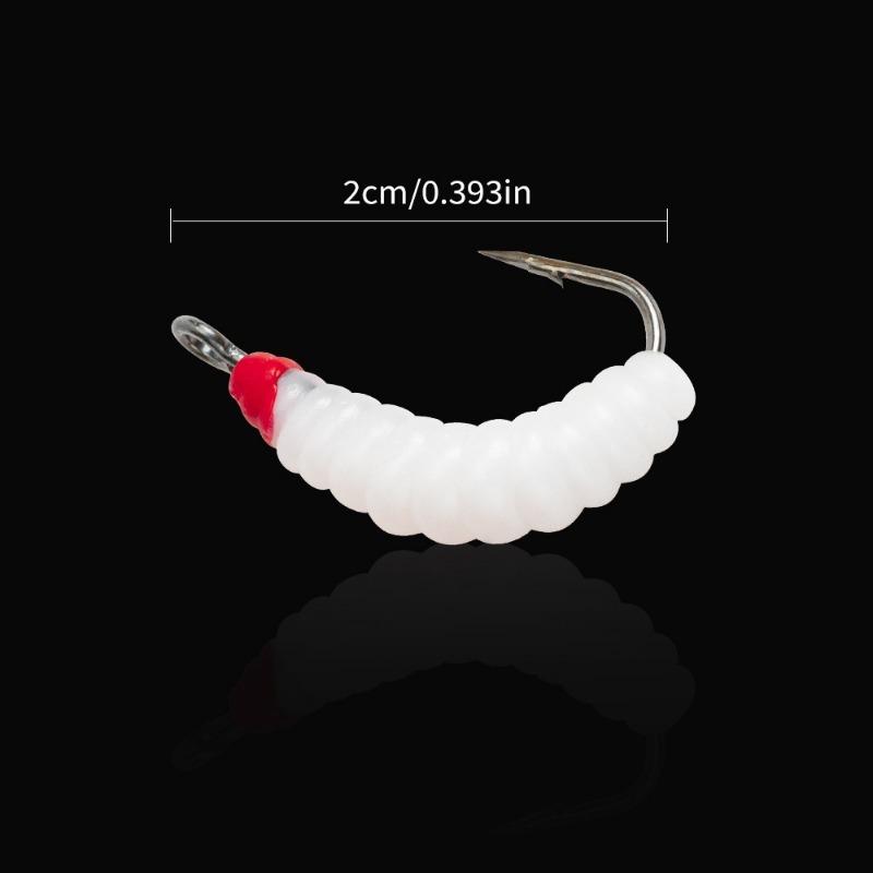 100pcs Breadworm Fishing Bait Set Freshwater Sandworm Maggot Soft Worm Fishing Lure Set