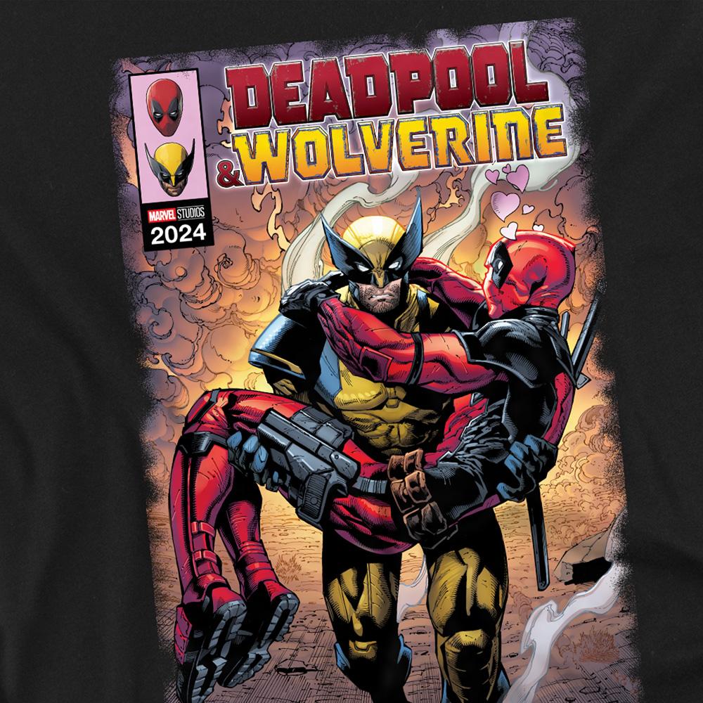 Deadpool & Wolverine Unisex Adult Wolverine Saves Deadpool Comic T-Shirt