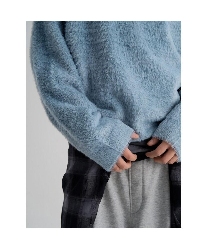 8SECONDS Hairy Knit Pullover Sky Blue
