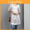 Elegant Plus Size Women Printing Long Sleeves Mini Dress T Shirt Tunic Autumn S-5xl