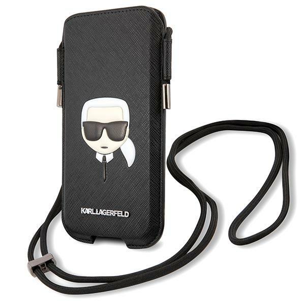 Karl Lagerfeld Torebka Klhcp12Mophkhk6,1 Czarny/Black Hardcase Saffiano Ikonik Karl`s Head