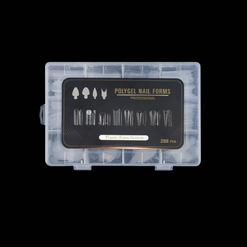 Duals Forms Acrylic Nail System UV Gel Nail Mold Full Cover Fasle Nail Tips Nail Form French Extension Tips Stickers