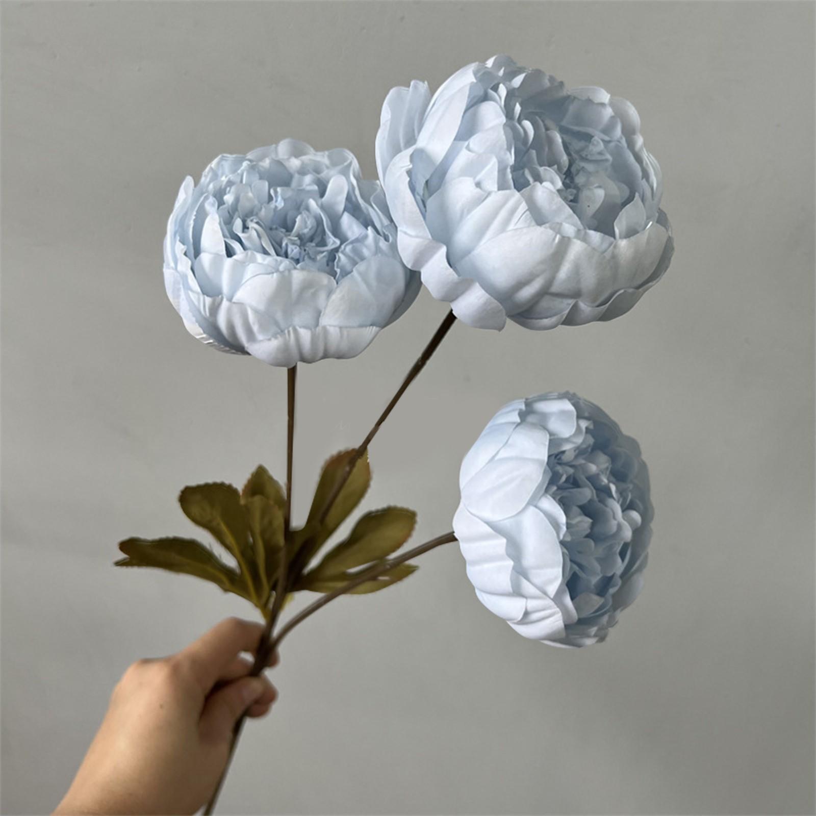 

3 головки пиона с сердцевиной искусственный цветок искусственная роза украшение для свадебной гостиной One Size светло-синий