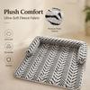 Black White Stripe Plush Pet Sofa Mat Cat Dog Bed Cushion Anti Slip Soft Warm Washable Pet Sleeping Pad