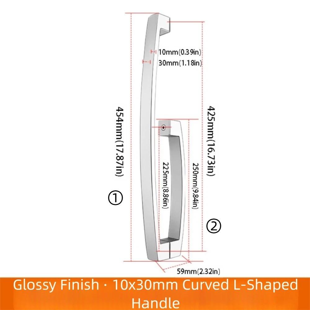 304 Stainless Steel Shower Room Handle Thickened Design Bright Black Finish Glass Door Handle Copper Core High-End Atmosphere