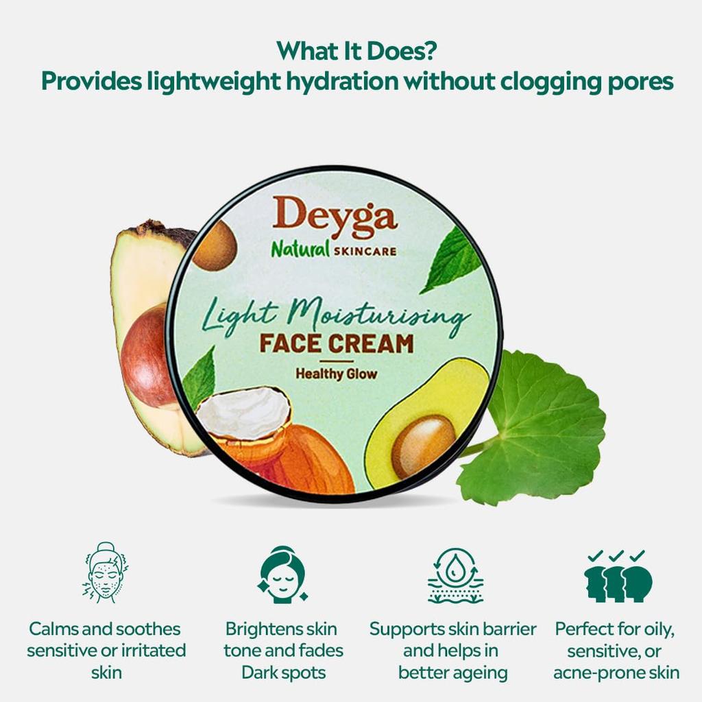 Deyga Light Moisturising Face Cream (30 Grm) | For Oily To Normal Skin | Pigmentation Control (30 Gram, Light Moisturising Face Cream)