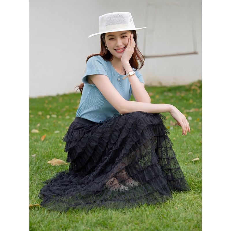 Mokana Women s Pleated Mesh Maxi Skirt One Size