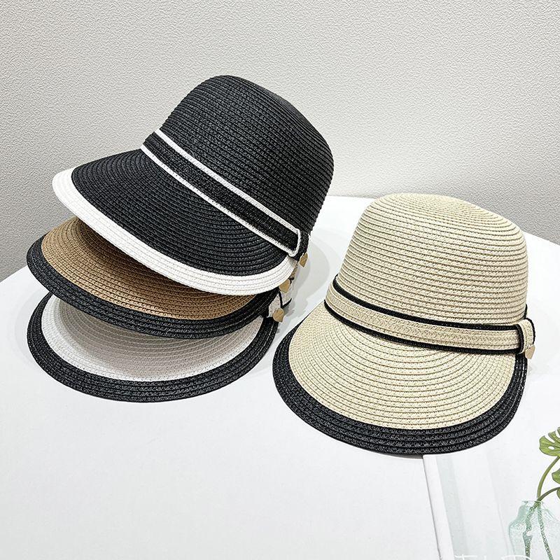 New Cap Hat Women's Summer Thin Hat Breathable Cute Resort Equestrian Hat Beach Sun Straw Hat